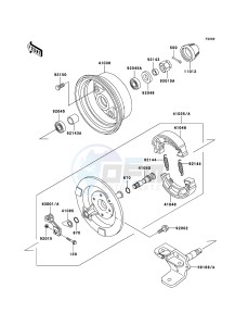 KLF250 KLF250A8F EU GB drawing Front Hub