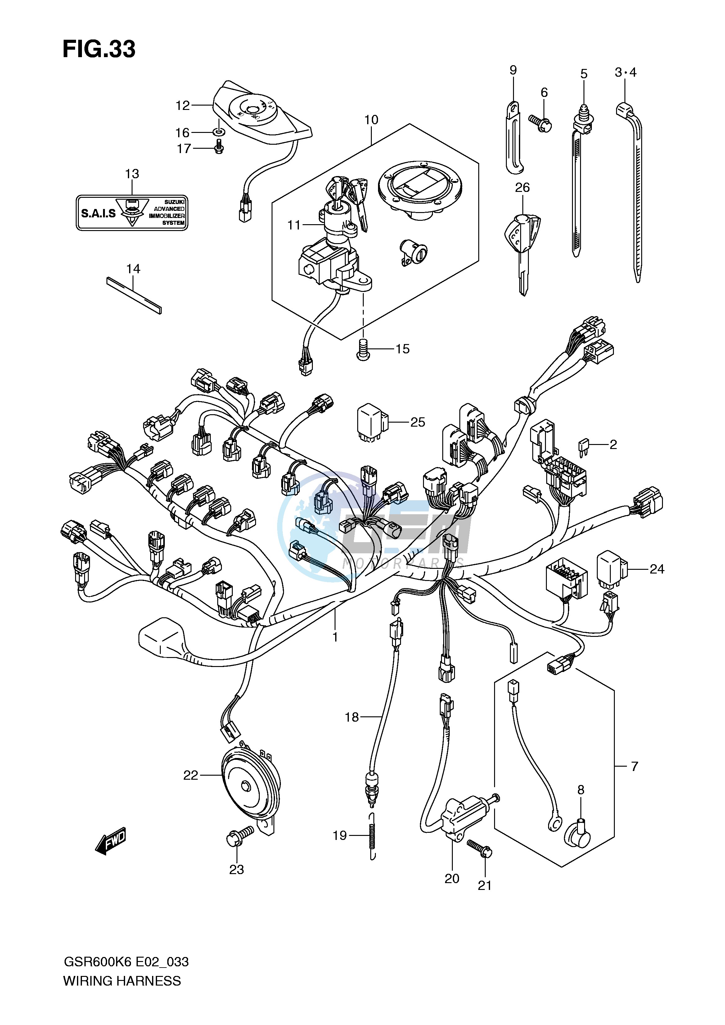 WIRING HARNESS (GSR600K6 K7 K8 K9 L0,GSR600UK6 UK7 UK8 UK9 UL0)