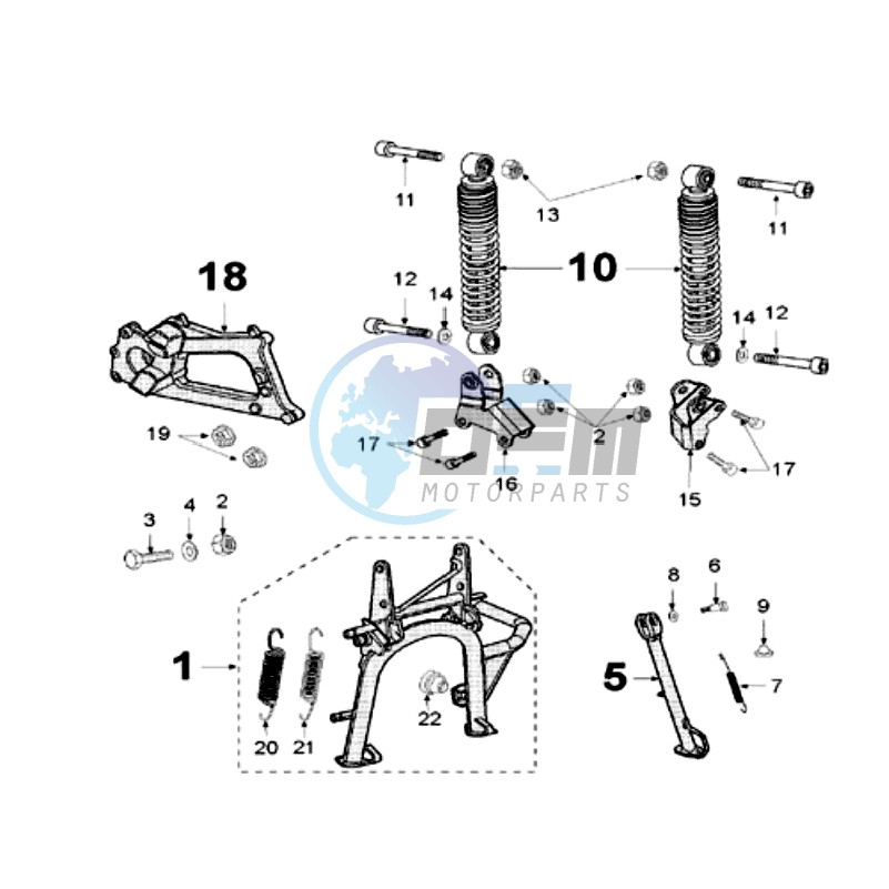 REAR SHOCK AND STAND