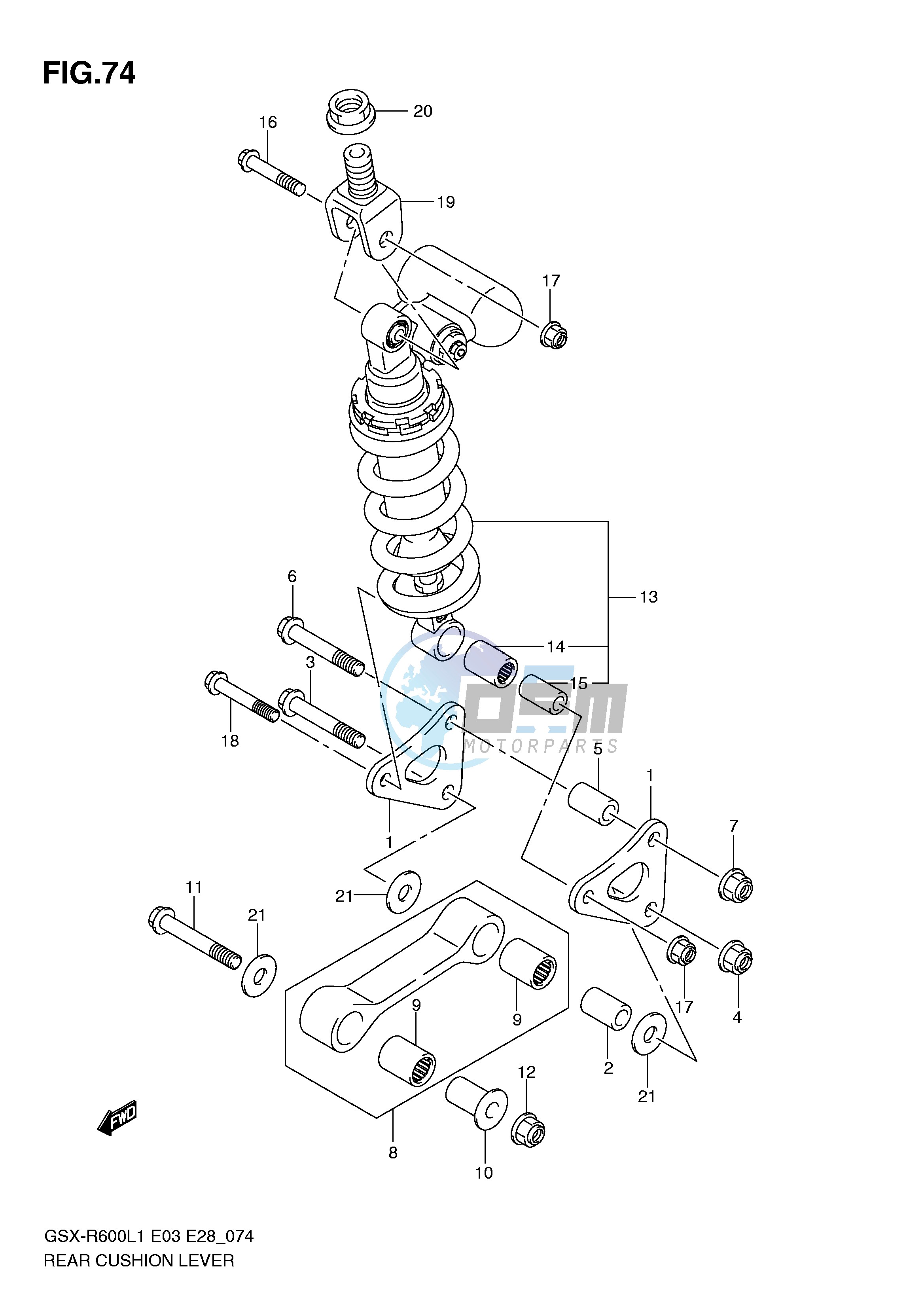 REAR CUSHION LEVER (GSX-R600L1 E3)