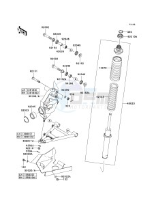 KVF 650 E [BRUTE FORCE 650 4X4 HARDWOODS GREEN HD] (E6F-E9F) E8F drawing SUSPENSION