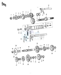 KX 125 (-A) drawing TRANSMISSION_CHANGE DRUM