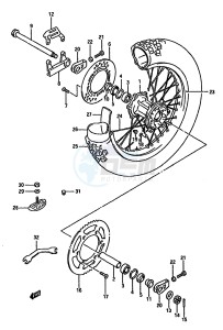 RM125 (G-H-J) drawing REAR WHEEL (MODEL J)