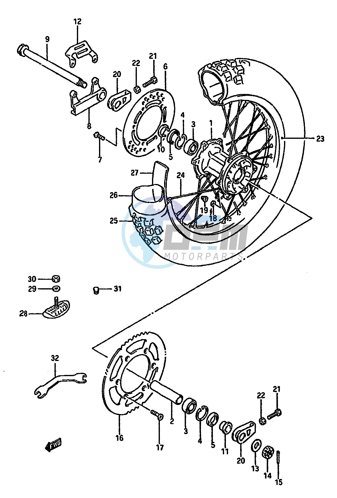 REAR WHEEL (MODEL J)