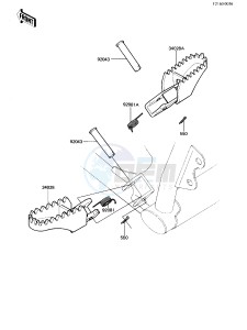 KX 250 B [KX250] (B1) [KX250] drawing FOOTRESTS