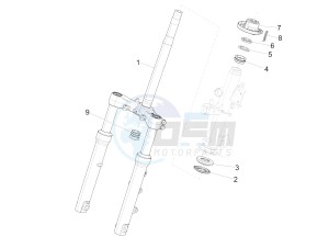 MEDLEY 150 4T IE ABS E4-2016-2018 (EMEA) drawing Fork/steering tube - Steering bearing unit