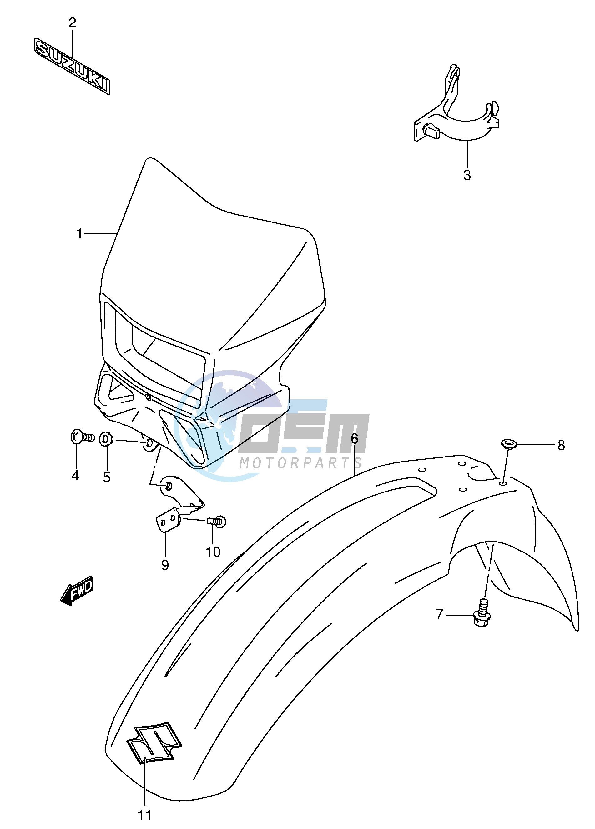 FRONT FENDER (DR-Z400K2 EK2 K3 EK3 K4 EK4 E1)