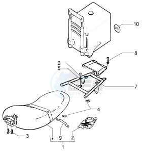 Liberty 125 la poste drawing Saddle - carrier