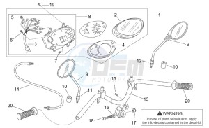 Scarabeo 50 2t (eng. Minarelli) drawing Handlebar - Dashboard