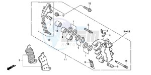 CBF600SA drawing FRONT BRAKE CALIPER (L.) (CBF600SA8/NA8)