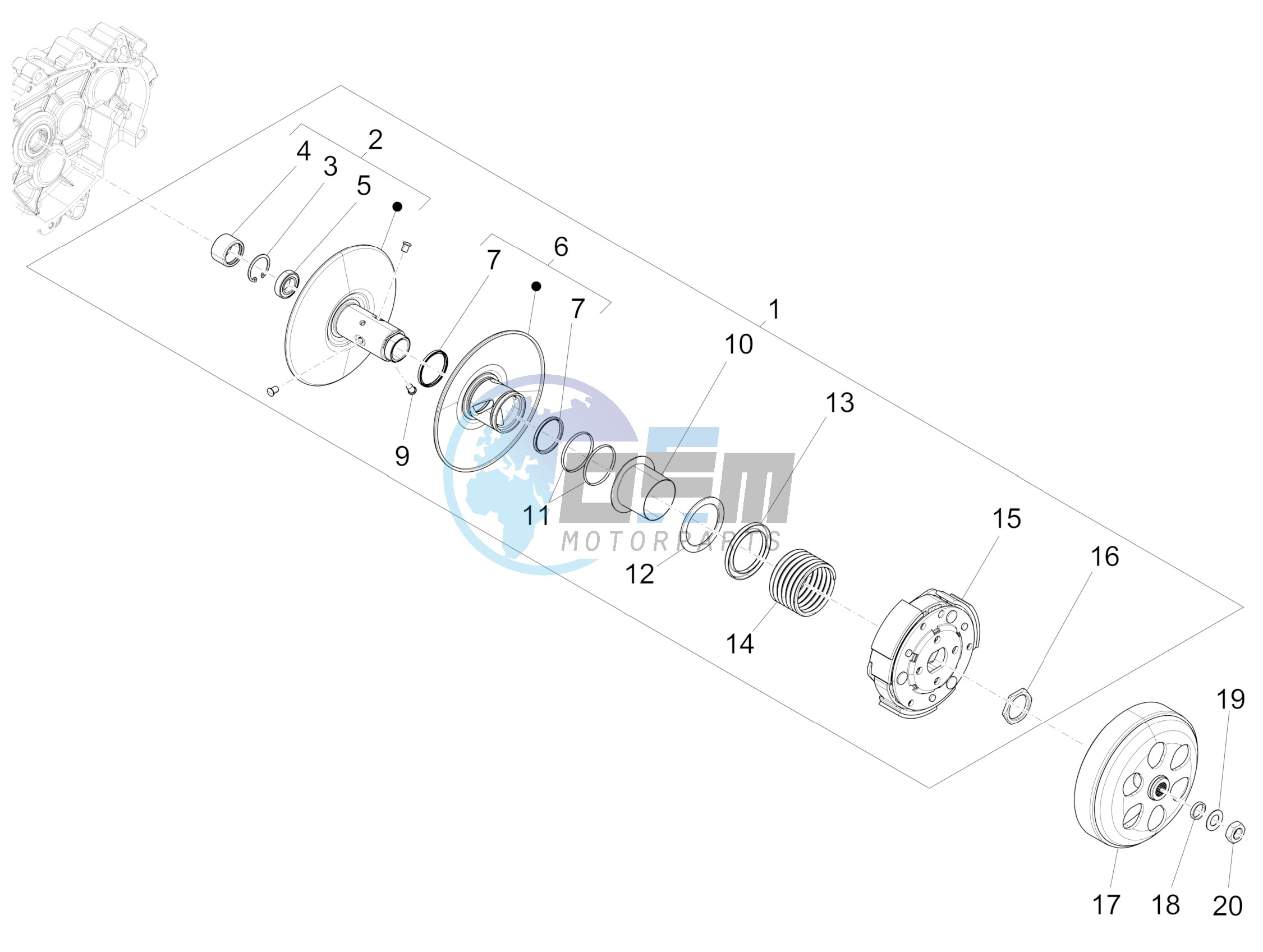 Driven pulley