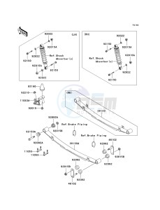 KAF 950 B [MULE 3010 DIESEL 4X4] (B7F) B6F drawing REAR SUSPENSION