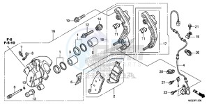 CBR500RD CBR500R UK - (E) drawing FRONT BRAKE CALIPER