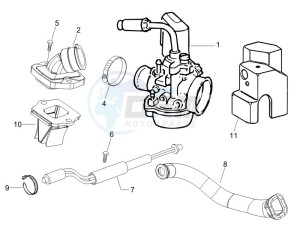 Fly 50 2t drawing Carburettor assembly