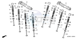 VFR8009 Ireland - (EK / MME) drawing CAMSHAFT/VALVE (REAR)