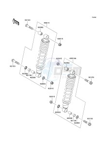 KVF 750 A [BRUTE FORCE 750 4X4] (A1) A1 drawing SHOCK ABSORBER-- S- -