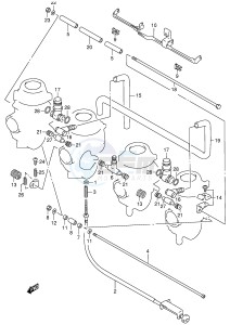 RF900R (E2) drawing CARBURETOR FITTINGS