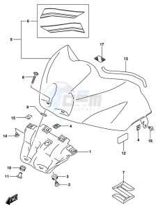 GSX-R1000 ARZ drawing FUEL TANK FRONT COVER (GSX-R1000RZL8 E21)