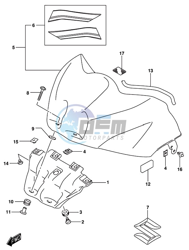 FUEL TANK FRONT COVER (GSX-R1000RZL8 E21)