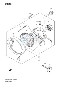 VZ800 (E3-E28) MARAUDER drawing HEADLAMP ASSY