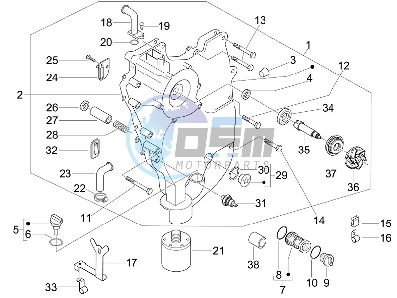 Flywheel magneto cover - Oil filter