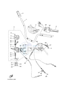 YFM700FWAD YFM7FGPB GRIZZLY 700 EPS (1HP3 1HP4) drawing STEERING HANDLE & CABLE