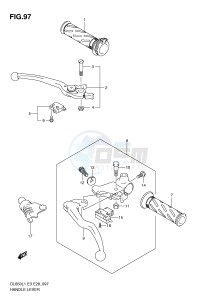 DL650 (E3) V-Strom drawing HANDLE LEVER (DL650AL1 E33)