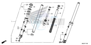 CB500XAF CB500X UK - (E) drawing FRONT FORK