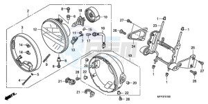 CB1300A9 France - (F / ABS CMF MME TWO) drawing HEADLIGHT (CB1300/CB1300A )