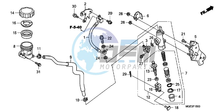 RR. BRAKE MASTER CYLINDER