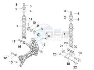 GTS 250 ie China drawing Rear suspension - Shock absorber - s