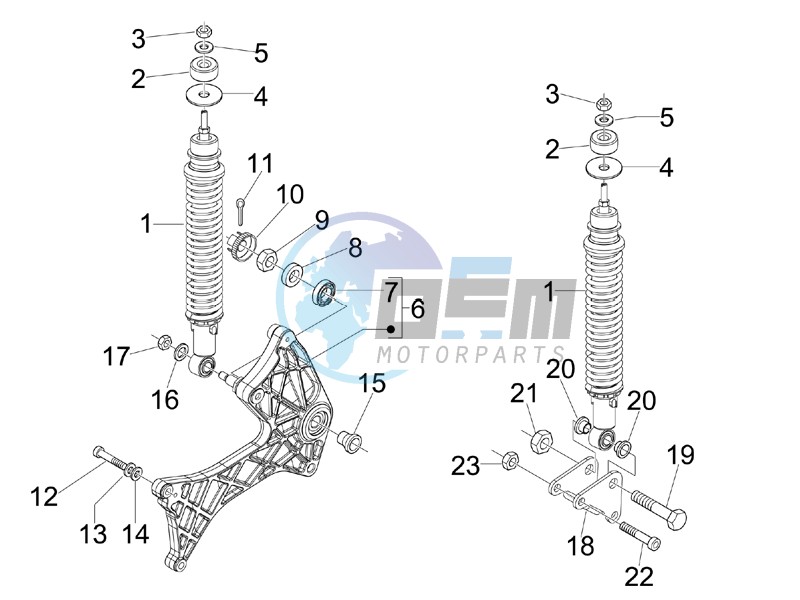 Rear suspension - Shock absorber - s