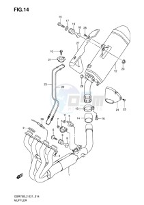 GSR750 ABS EU drawing MUFFLER