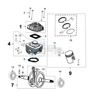 LUDIX 12 RL2 drawing CRANKSHAFT PULSAIR CATS IRON