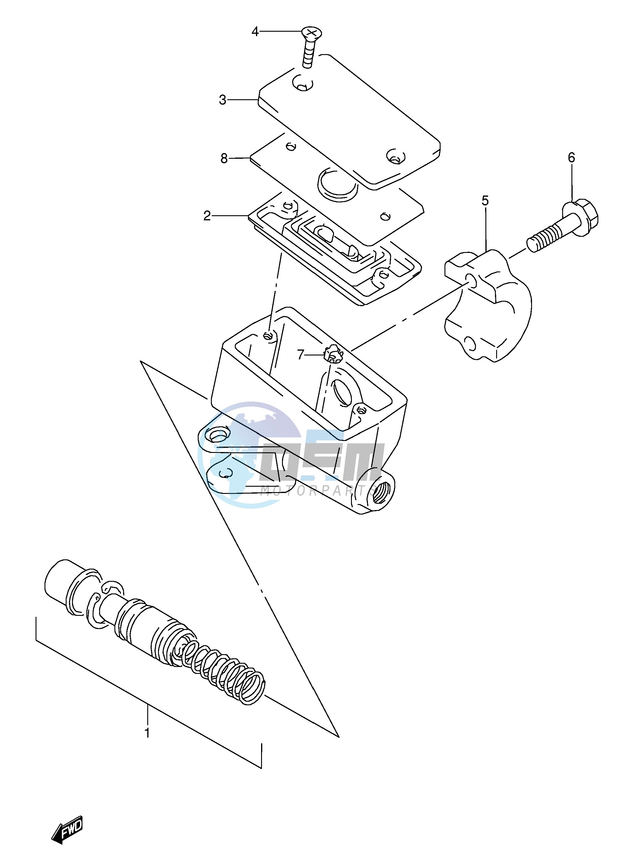 FRONT MASTER CYLINDER (MODEL K L M N P R S T)