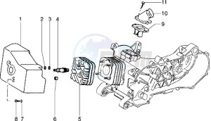 Sfera RST 80 drawing Cylinder head - Cooling hood - Inlet and induction pipe