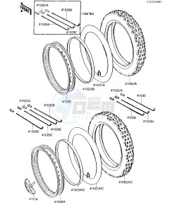 KDX 80 C [KDX80] (C1-C5) [KDX80] drawing WHEELS_TIRES