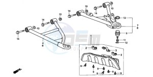 TRX300 FOURTRAX drawing FRONT ARM (TRX300FW)