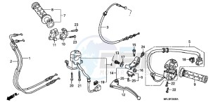 CBR600RRB drawing HANDLE LEVER/ SWITCH/ CABLE