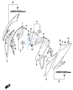 GSX-S1000 A drawing FRAME BODY COVER (GSX-S1000AUFL8 E21)