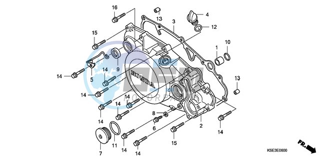 R. CRANKCASE COVER