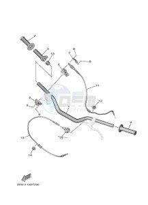 YZ65 (BR8M) drawing STEERING HANDLE & CABLE