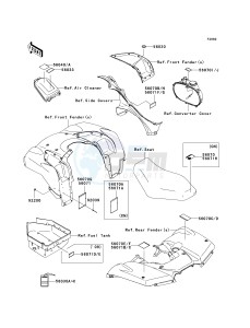 KVF 750 D [BRUTE FORCE 750 4X4I] (D8F-D9F) D9F drawing LABELS