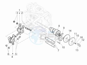 MP3 125 yourban erl drawing Camshaft - Rocking levers support unit