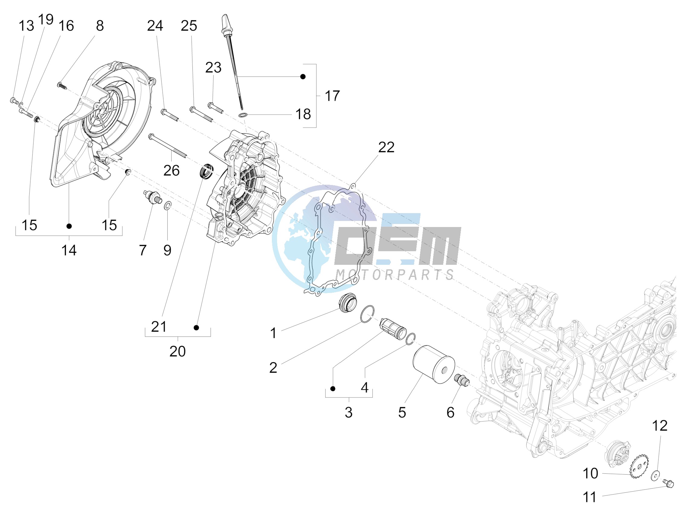 Flywheel magneto cover - Oil filter