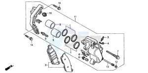 VT1100C3 drawing FRONT BRAKE CALIPER