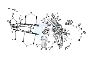 WOLF 125 SBN drawing REAR FENDER - REAR SUSPENSION