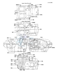 KZ 440 A [LTD] (A2-A4) [LTD] drawing CRANKCASE BOLT & STUD PATTERN -- 81-83 A2_A3_A4- -