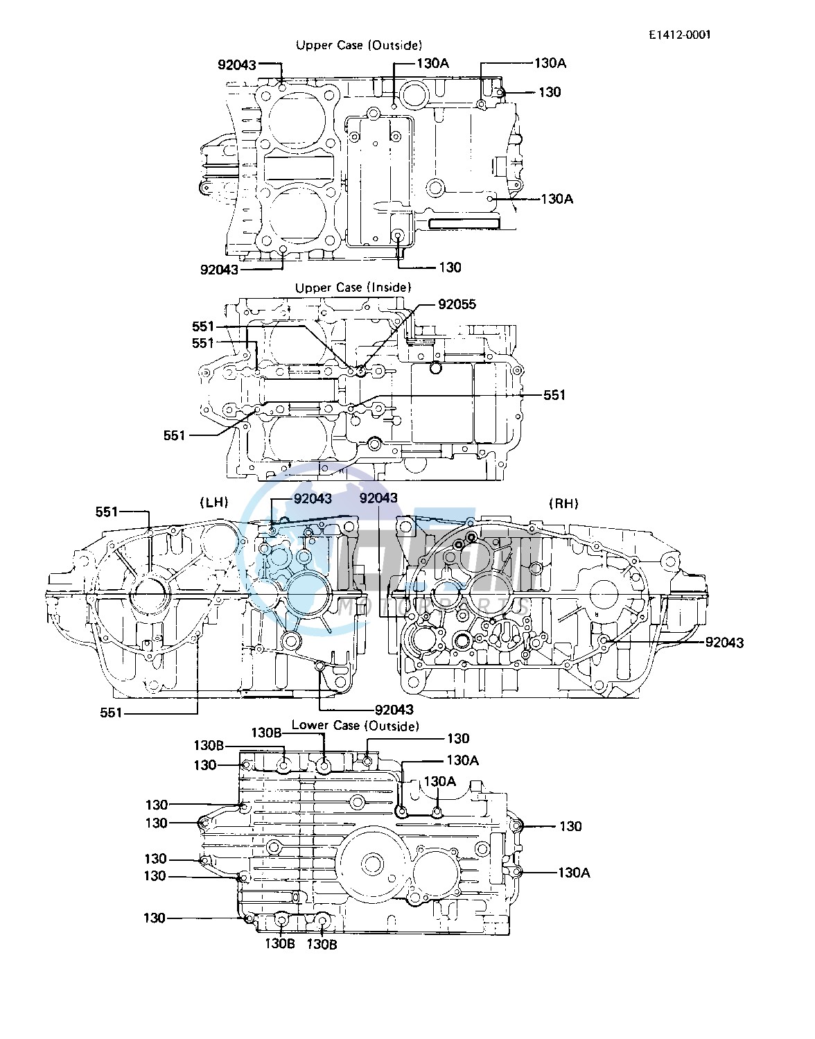 CRANKCASE BOLT & STUD PATTERN -- 81-83 A2_A3_A4- -