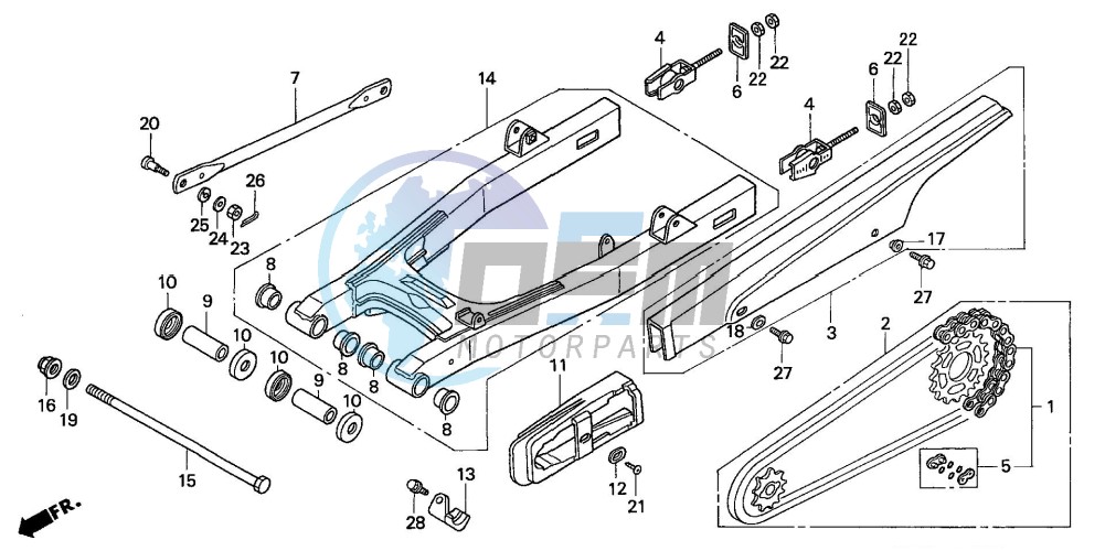 REAR SWINGARM/CHAIN CASE